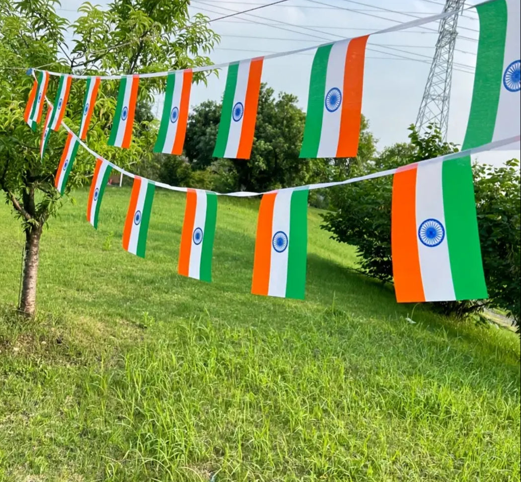 India Country Bunting Flags – 12m String (32 Flags) for Events & Celebrations
