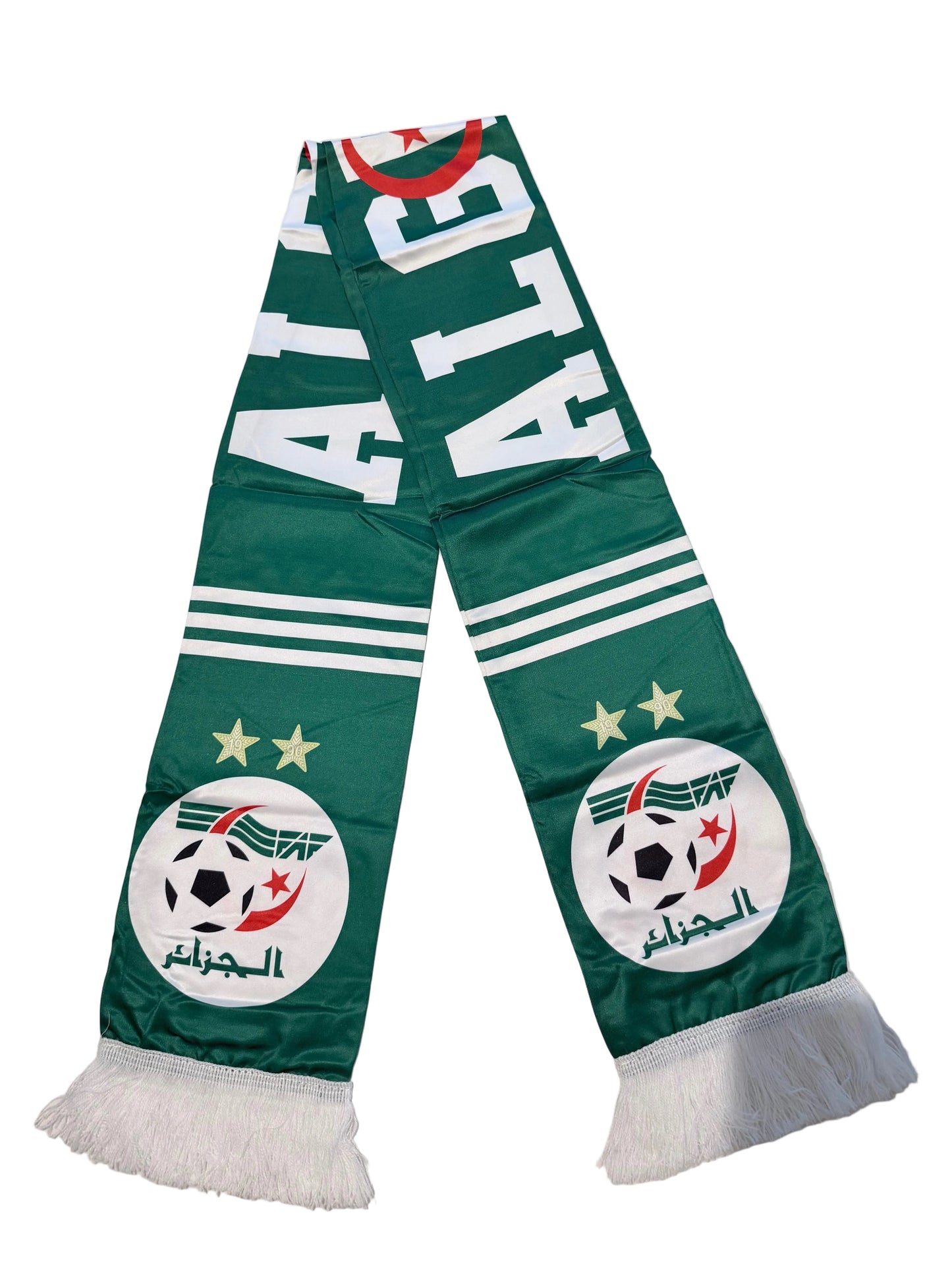 Algeria Football Scarves - Satin Double Sided - Premium Quality - 145 X 15 cm