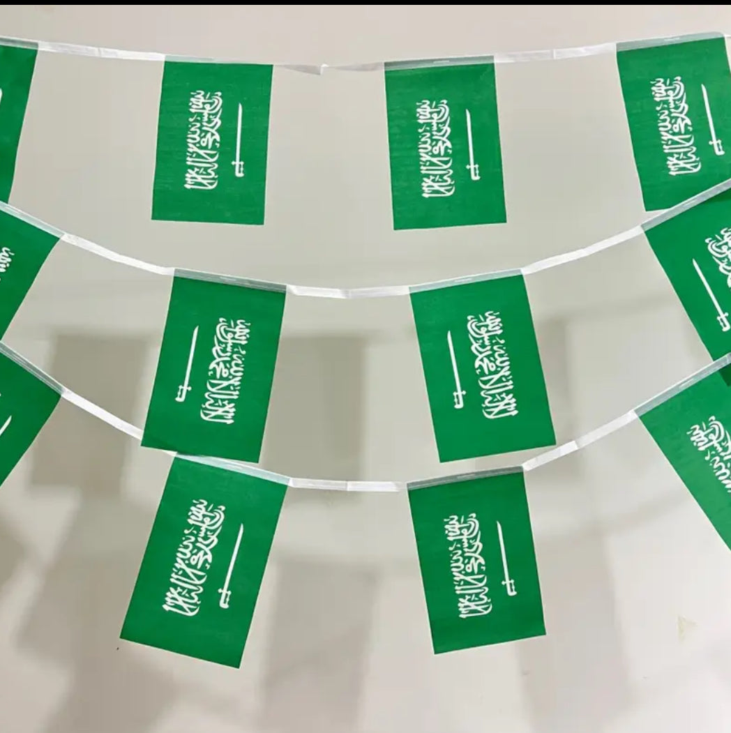 Ksa Saudi Arabia Country Bunting Flags – 12m String (32 Flags) for Events & Celebrations