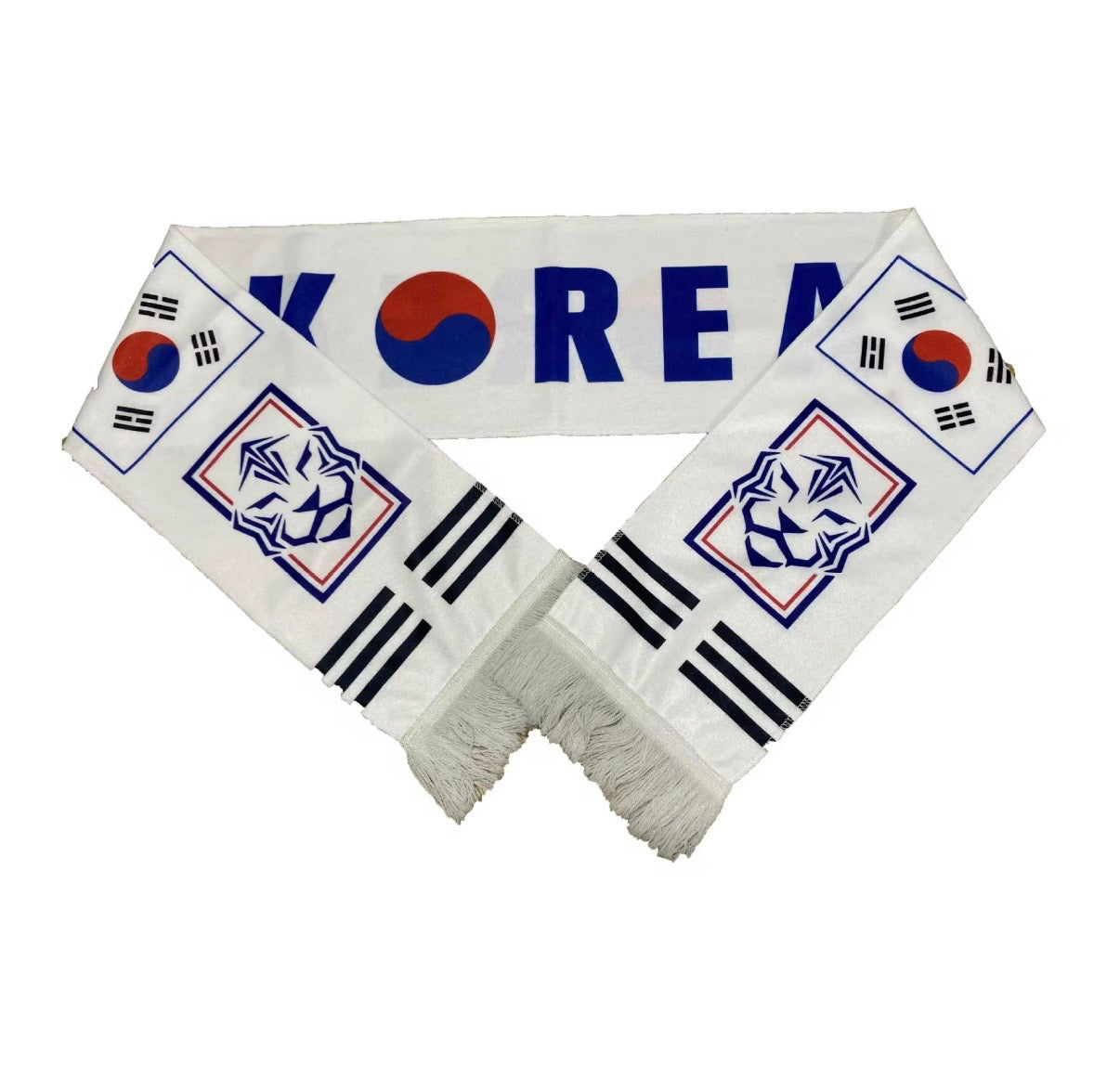 South Korea Football Scarves - Satin Double Sided - Premium Quality - 145 X 15 cm