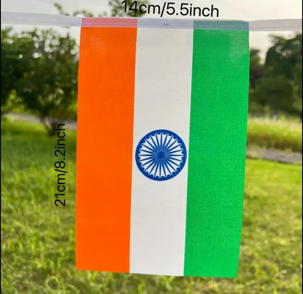 India Country Bunting Flags – 12m String (32 Flags) for Events & Celebrations
