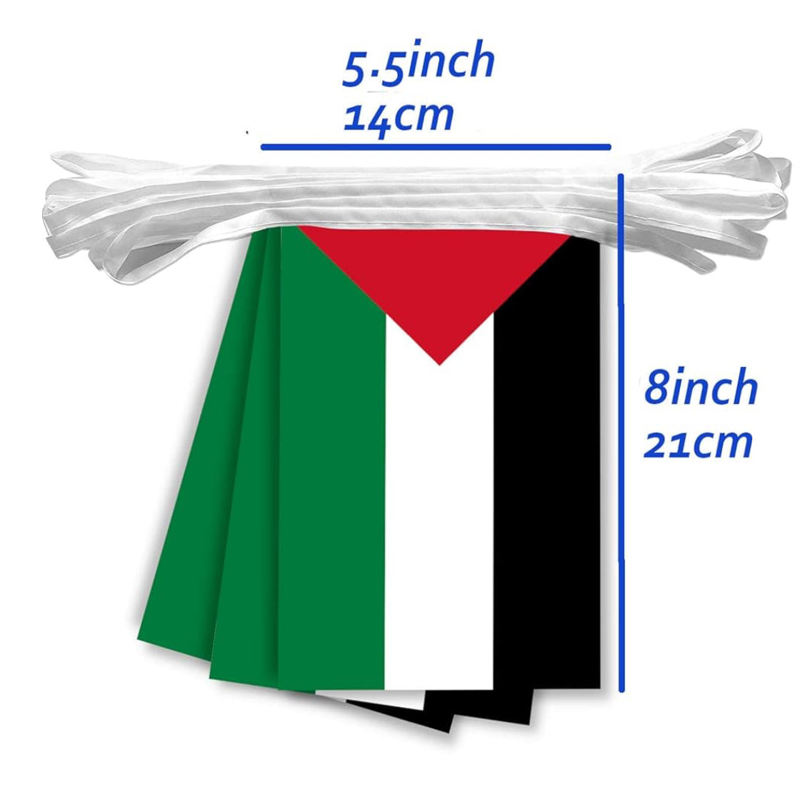 Palestine Country Bunting Flags – 12m String (32 Flags) for Events & Celebrations