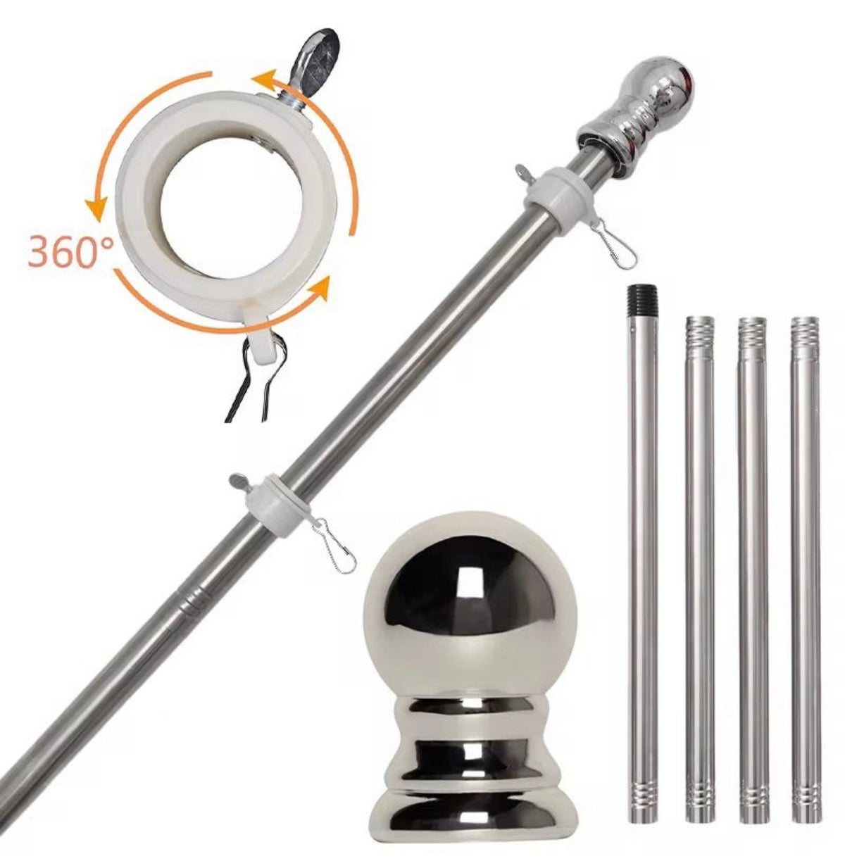 Wall flag pole bracket set with polyester UAE flag