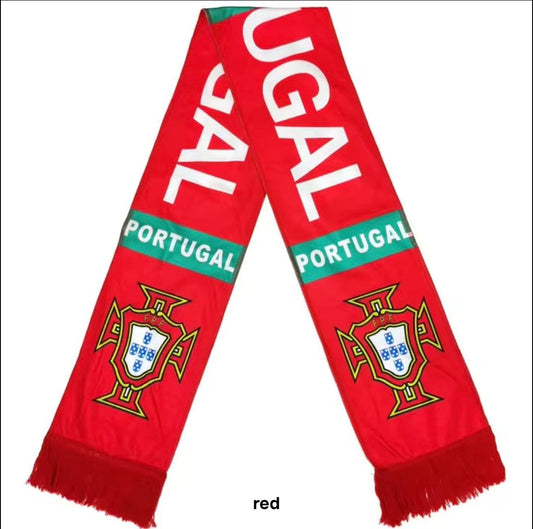 Portugal Football Scarves - Satin Double Sided - Premium Quality - 145 X 15 cm