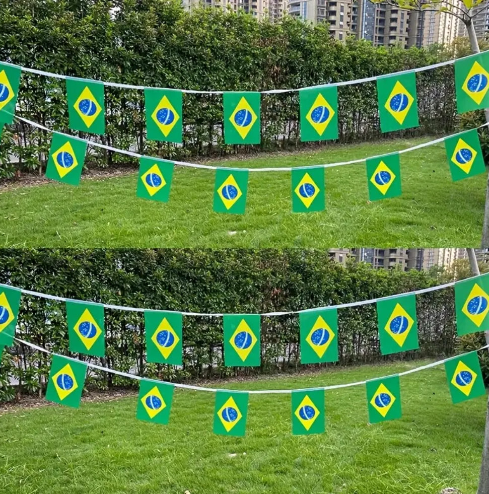 Brazil Country Bunting Flags – 12m String (32 Flags) for Events & Celebrations