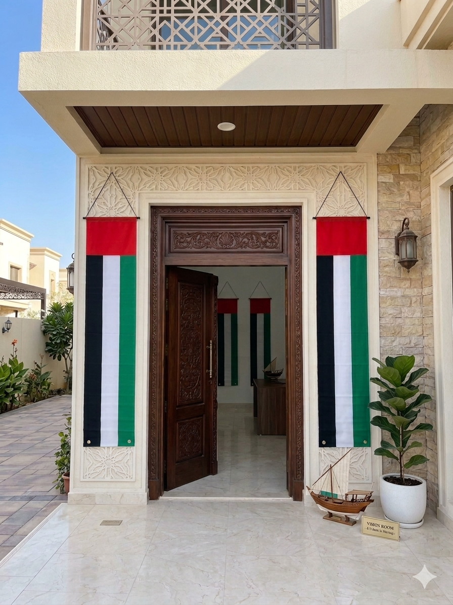Vertical UAE Flag Hanging (Twin Set) - 180 x 35 cm