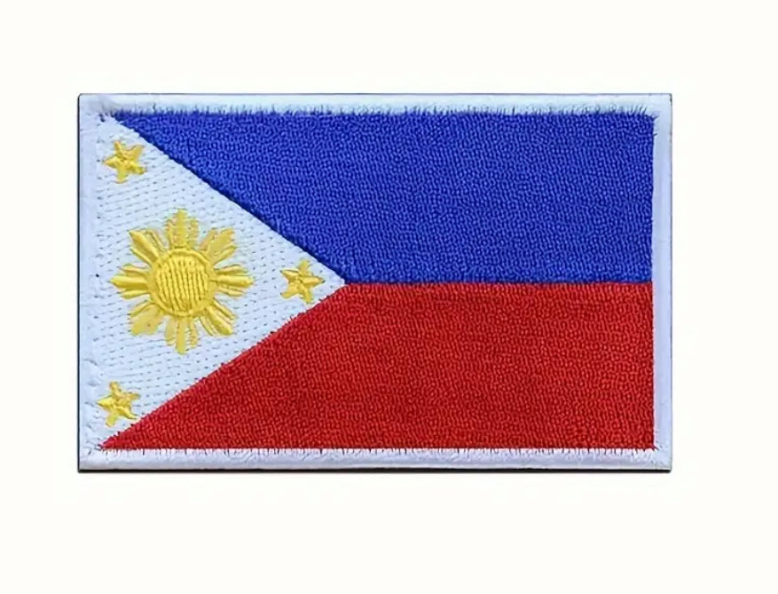 Flag Embroidered Patch / Badge with Hook and Loop Velcro Backing - 8 X 5 cm / 3.15 X 1.97 inch - For Bags Backpacks Clothing …