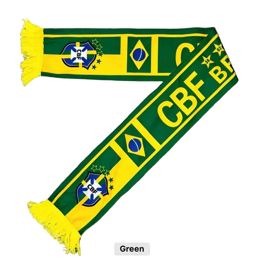 Brazil Football Scarves - Satin Double Sided - Premium Quality - 145 X 15 cm