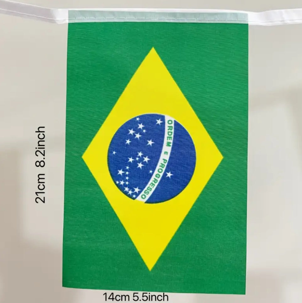 Brazil Country Bunting Flags – 12m String (32 Flags) for Events & Celebrations