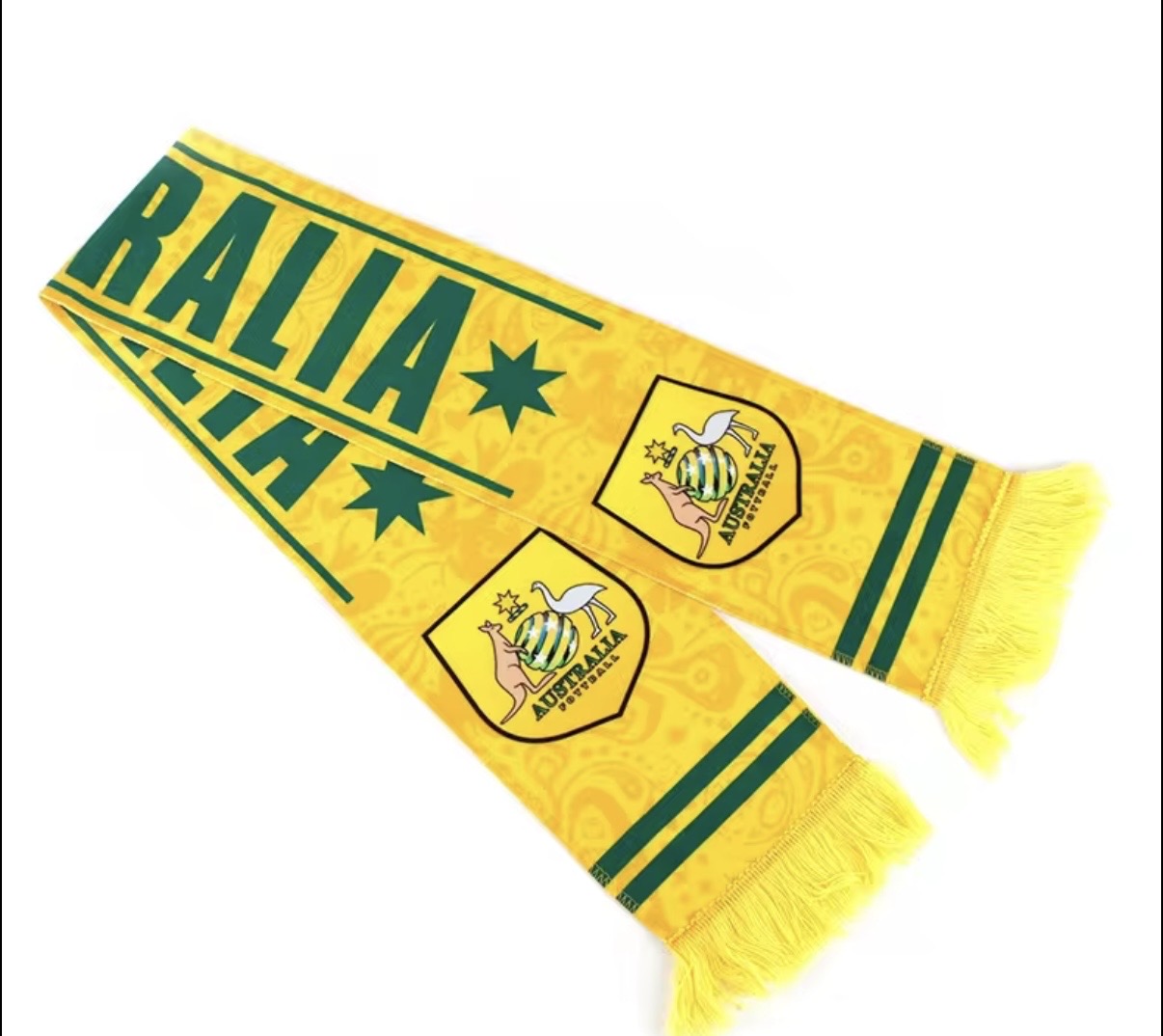 Australia Football Scarves - Satin Double Sided - Premium Quality - 145 X 15 cm