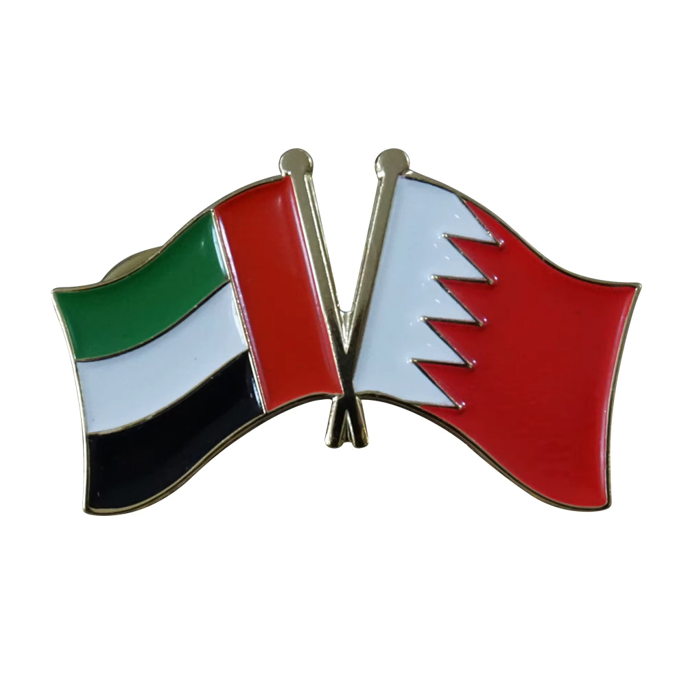 Twin Flag Pins with UAE flag and other friend nations. Friends of UAE, friends flags, 2in1 pin broche UAE lapel pin.