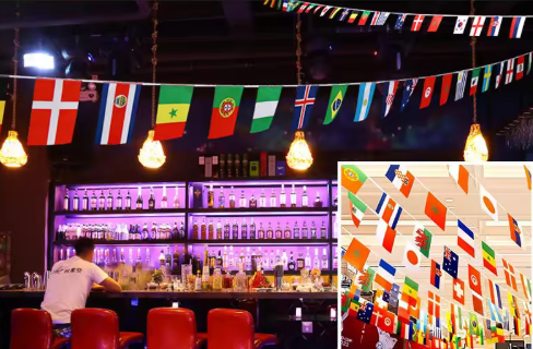 Premium World Cup 2026 Bunting Flag Tournament Decoration – 15m Long, 14x21 cm Nations Banner