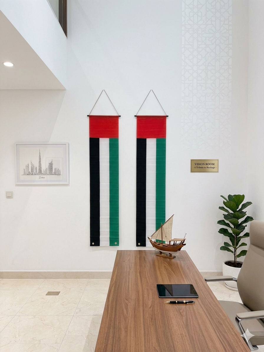 Vertical UAE Flag Hanging (Twin Set) - 180 x 35 cm
