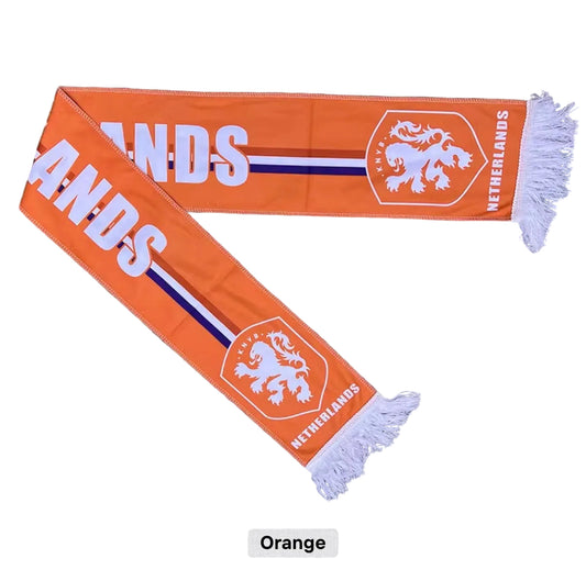 Netherlands Football Scarves - Satin Double Sided - Premium Quality - 145 X 15 cm
