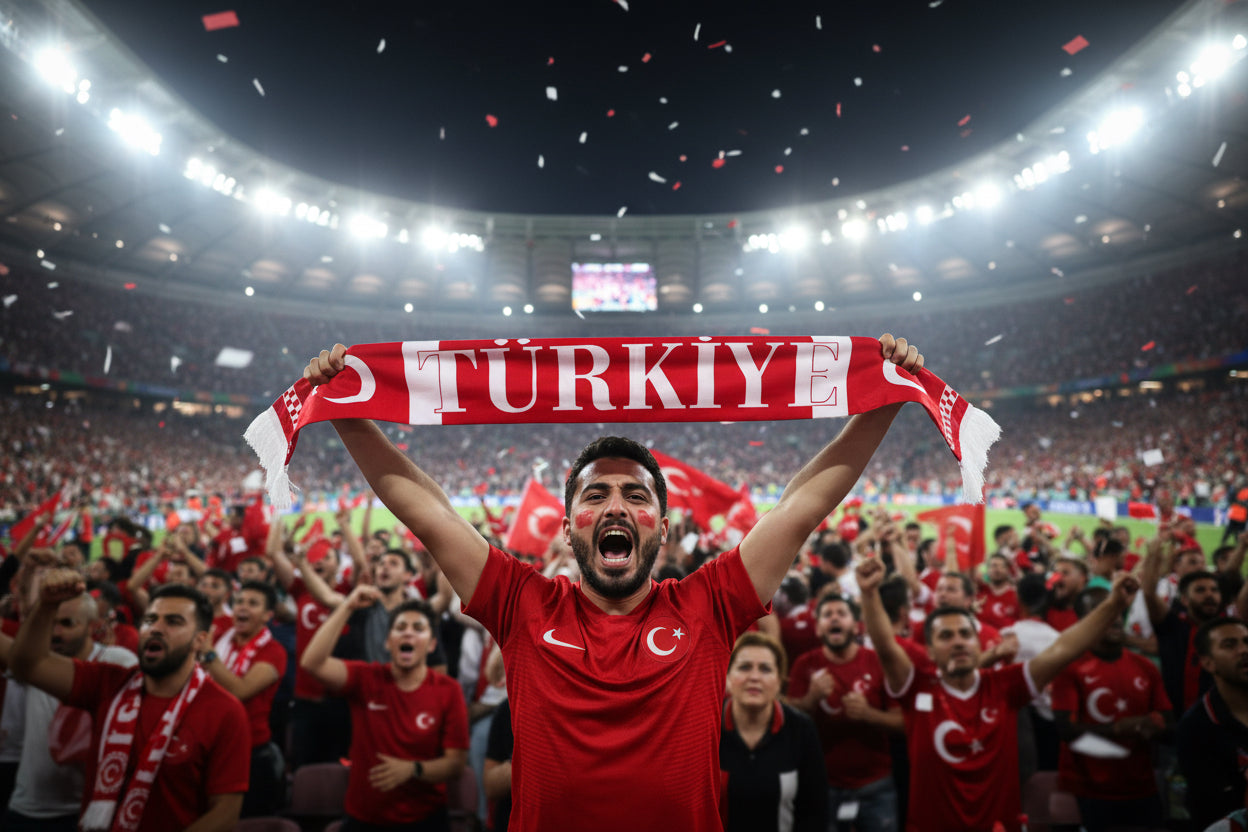 Turkey Football Scarves - Satin Double Sided - Premium Quality - 145 X 15 cm