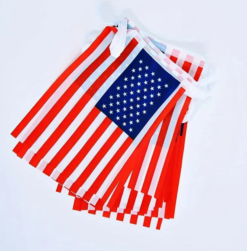 USA Country Bunting Flags – 12m String (32 Flags) for Events & Celebrations