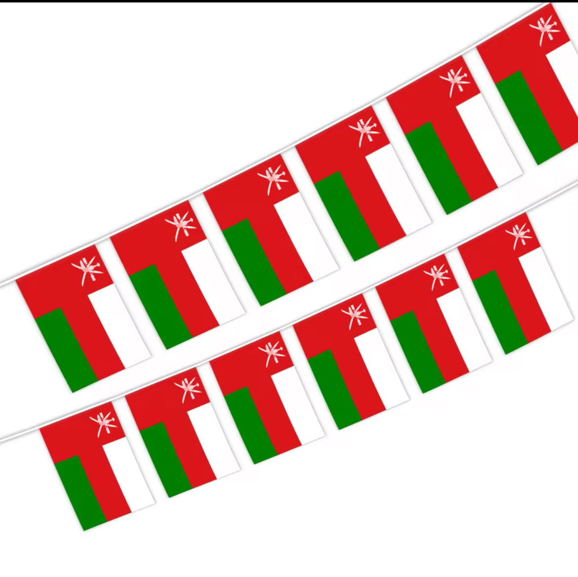 Oman Country Bunting Flags – 12m String (32 Flags) for Events & Celebrations