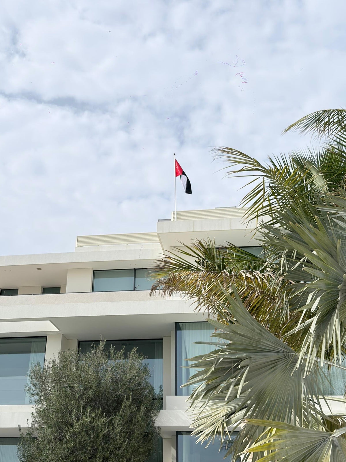 Rooftop flag pole installation in the UAE