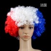 France Flag-Colored Afro Wig – Patriotic Fan Costume Wig – National Team Spirit Hairpiece