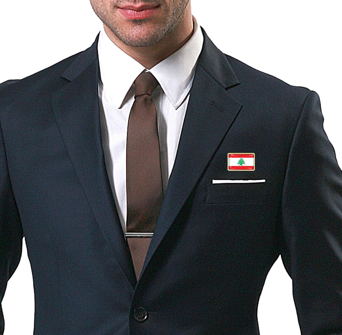 Lebanon square Flag Pins 2 pcs