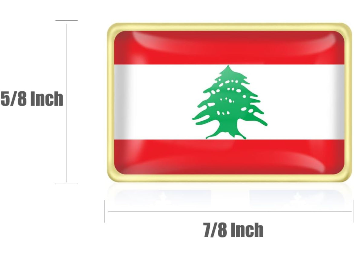 Lebanon square Flag Pins 2 pcs