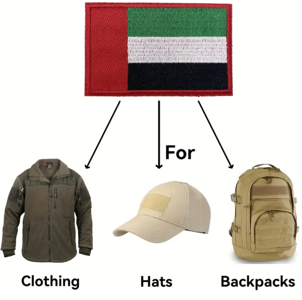 Flag Embroidered Patch / Badge with Hook and Loop Velcro Backing - 8 X 5 cm / 3.15 X 1.97 inch - For Bags Backpacks Clothing …