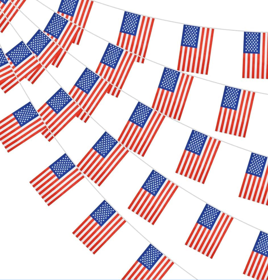 USA Country Bunting Flags – 12m String (32 Flags) for Events & Celebrations