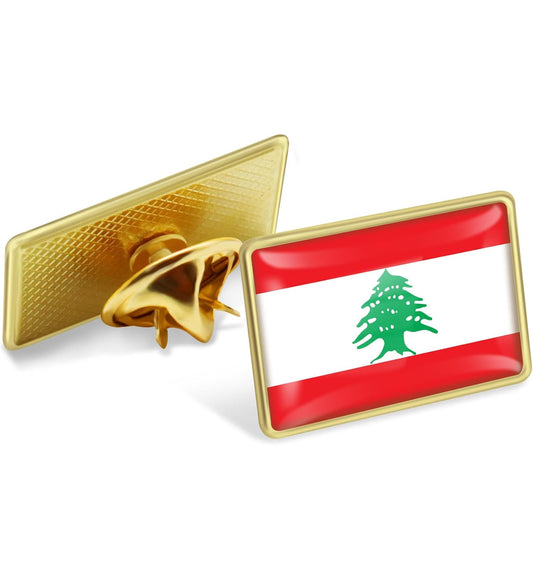 Lebanon square Flag Pins 2 pcs