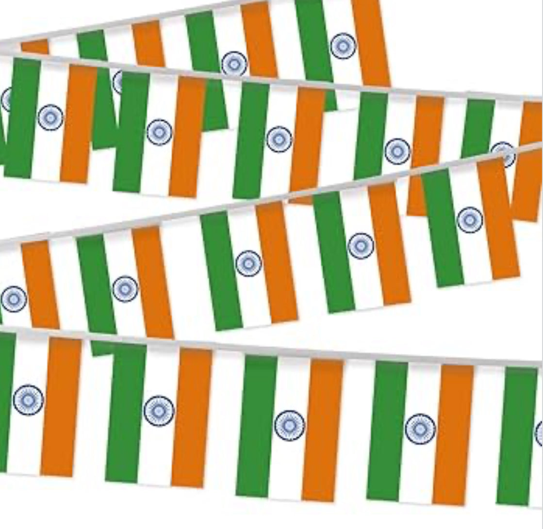 India Country Bunting Flags – 12m String (32 Flags) for Events & Celebrations
