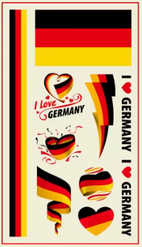 Germany Face Paint Stickers (5 sheets) Eco-friendly PVC Temporary Tattoo Stickers National Flag Holiday Decoration Sports Events Waterproof