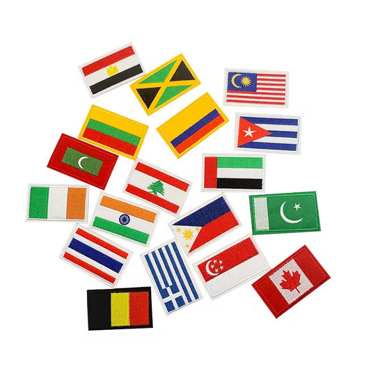 Flag Embroidered Patch / Badge with Hook and Loop Velcro Backing - 8 X 5 cm / 3.15 X 1.97 inch - For Bags Backpacks Clothing …