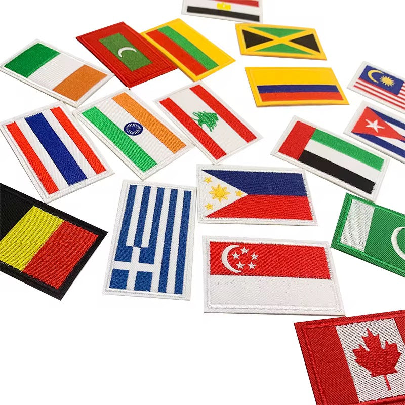 Flag Embroidered Patch / Badge with Hook and Loop Velcro Backing - 8 X 5 cm / 3.15 X 1.97 inch - For Bags Backpacks Clothing …