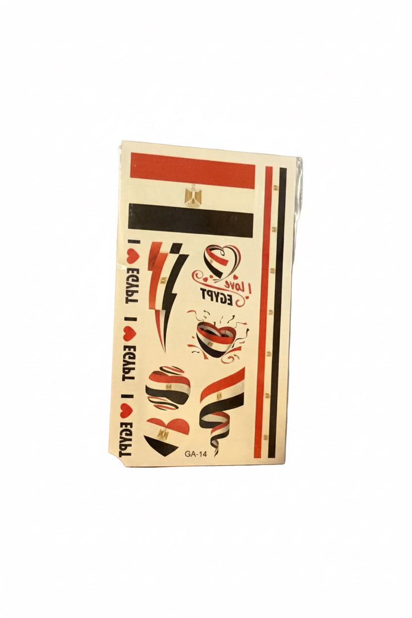 Egypt Face Paint Stickers (5 sheets) Eco-friendly PVC Temporary Tattoo Stickers National Flag Holiday Decoration Sports Events Waterproof