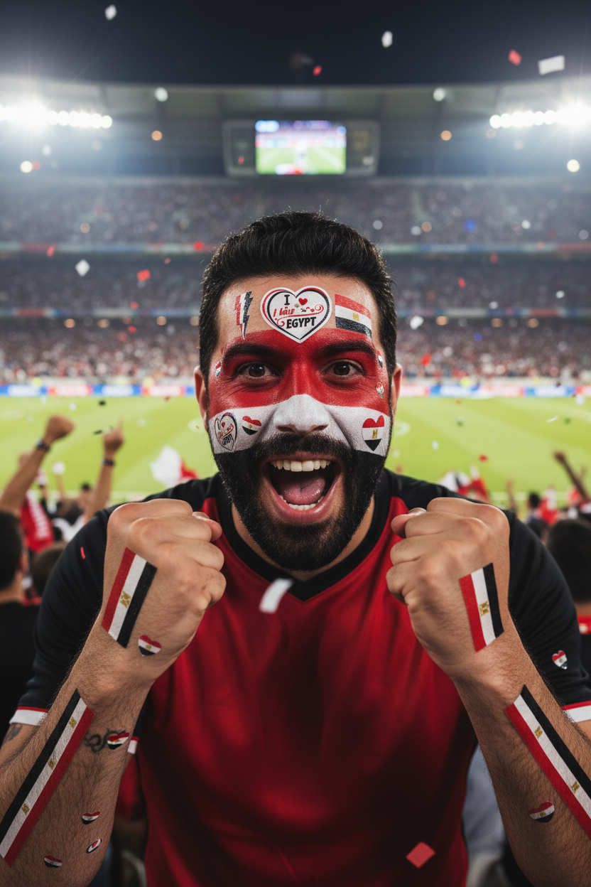 Egypt Face Paint Stickers (5 sheets) Eco-friendly PVC Temporary Tattoo Stickers National Flag Holiday Decoration Sports Events Waterproof