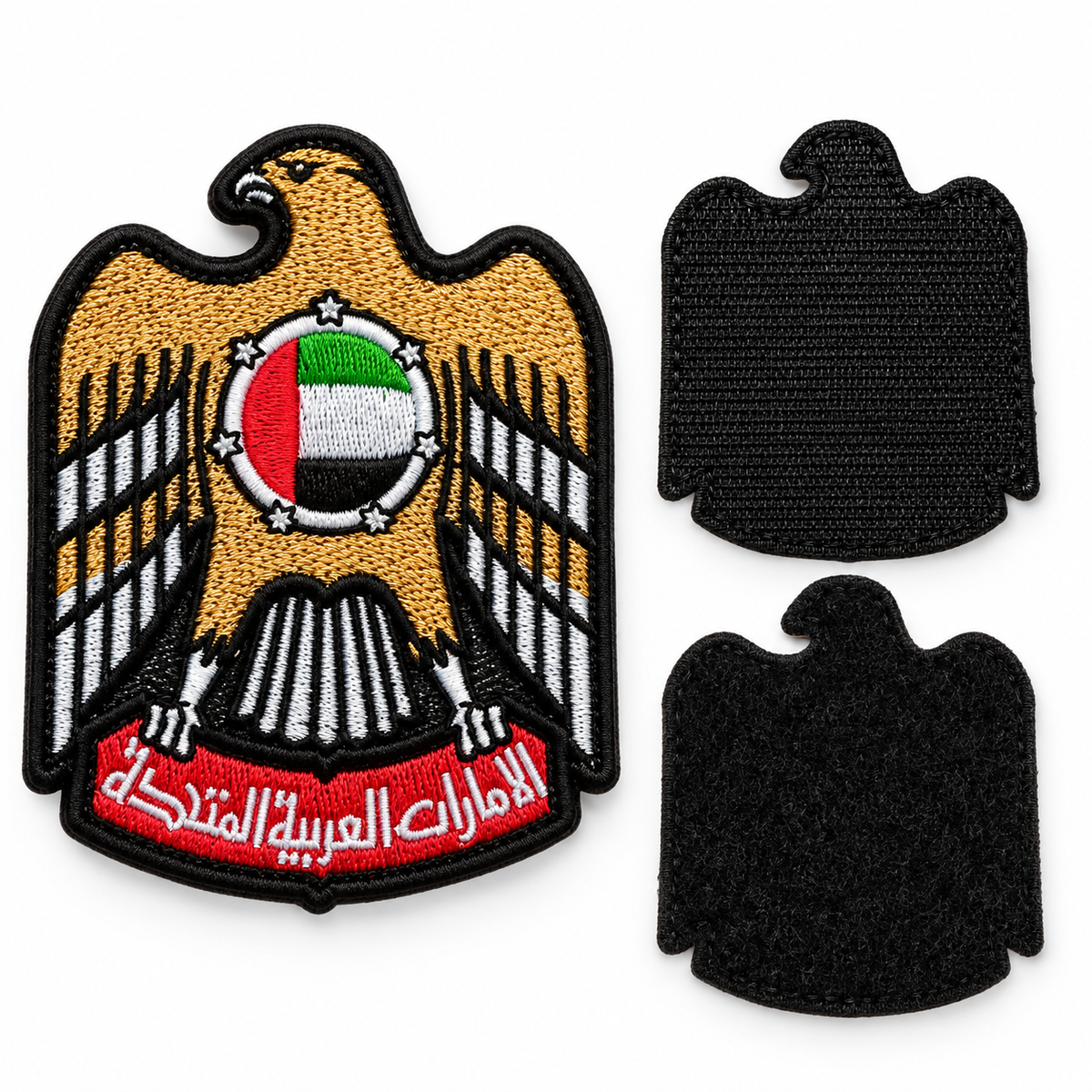 UAE National Emblem embroidered falcon patch with hook and loop backing