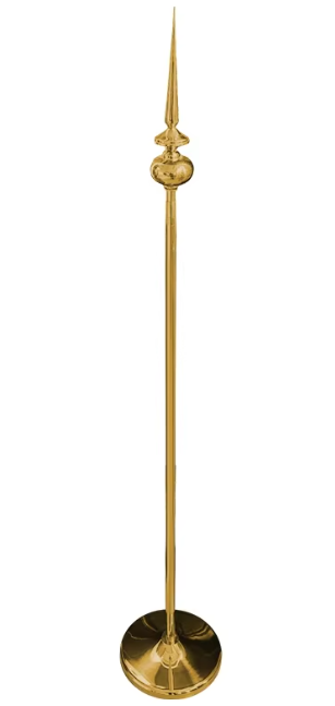 VIP Conference Flag Pole with SPIKE Head (Top) + 36cm Round Base + 3 M adjustable Pole (POLE ONLY)