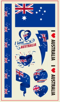 Australia Face Paint Stickers (5 sheets) Eco-friendly PVC Temporary Tattoo Stickers National Flag Holiday Decoration Sports Events Waterproof