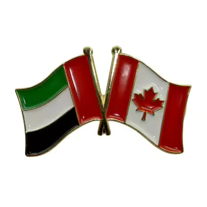Twin Flag Pins with UAE flag and other friend nations. Friends of UAE, friends flags, 2in1 pin broche UAE lapel pin.
