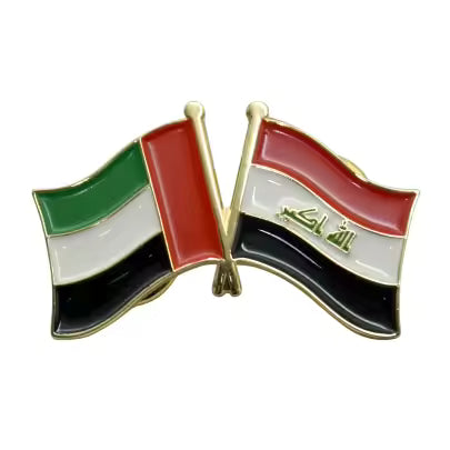 Twin Flag Pins with UAE flag and other friend nations. Friends of UAE, friends flags, 2in1 pin broche UAE lapel pin.