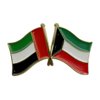 Twin Flag Pins with UAE flag and other friend nations. Friends of UAE, friends flags, 2in1 pin broche UAE lapel pin.