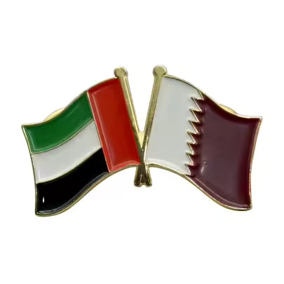 Twin Flag Pins with UAE flag and other friend nations. Friends of UAE, friends flags, 2in1 pin broche UAE lapel pin.